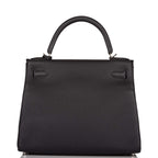 Hermes Black Togo Retourne Kelly 28cm Palladium Hardware