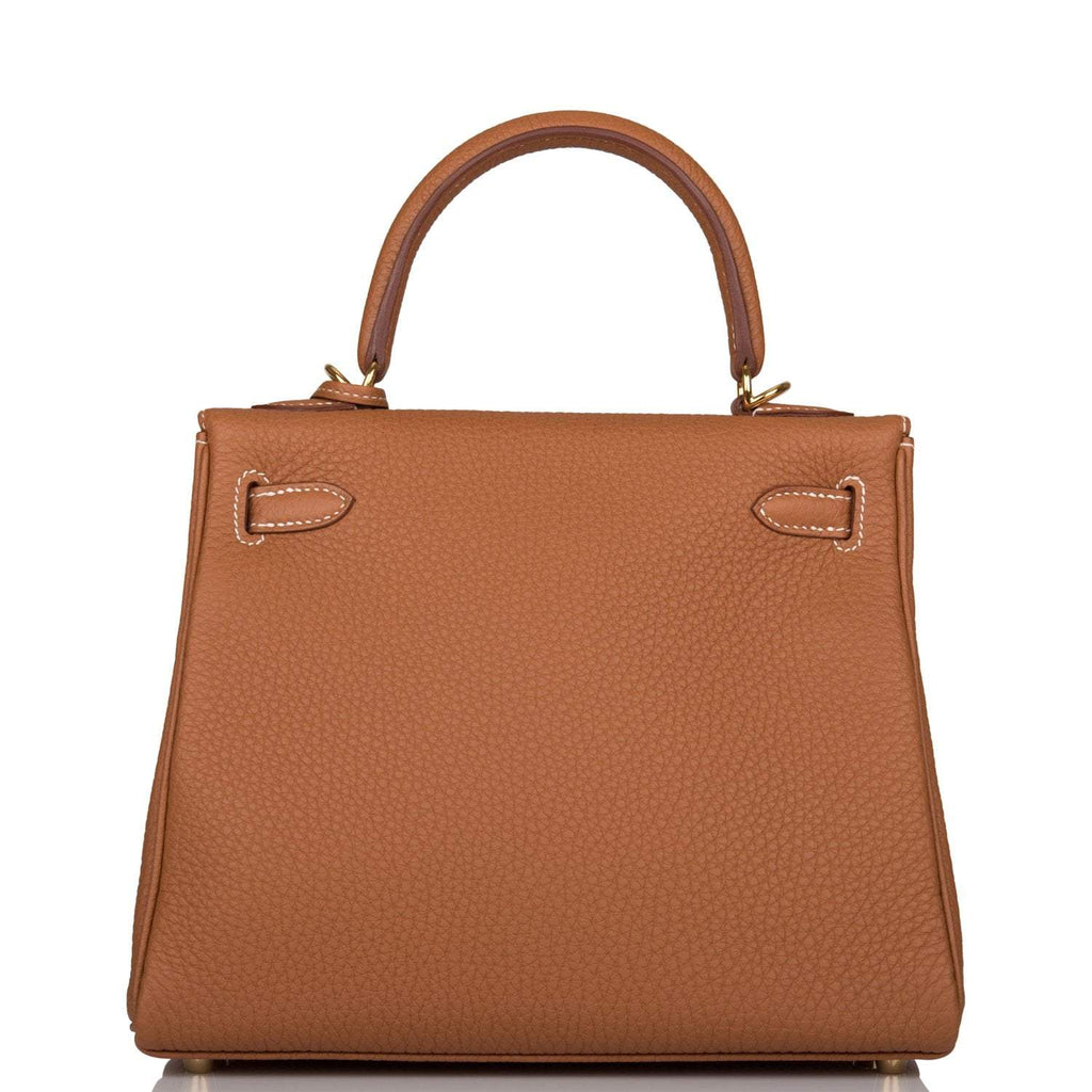 Hermes Gold Togo Retourne Kelly 25cm Gold Hardware