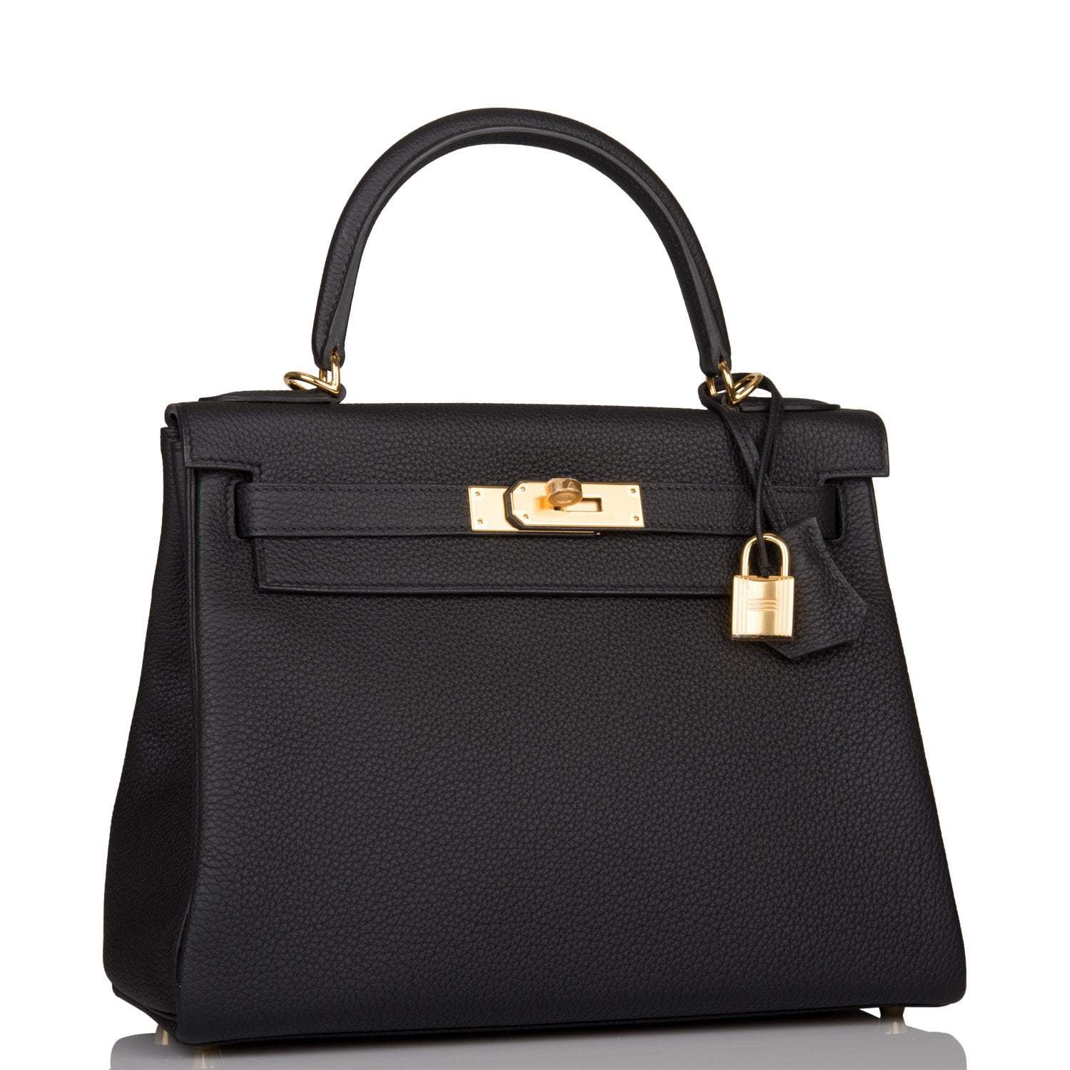 Hermes Black Togo Retourne Kelly 28cm Gold Hardware