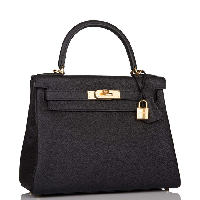 Hermes Black Togo Retourne Kelly 28cm Gold Hardware Main Image