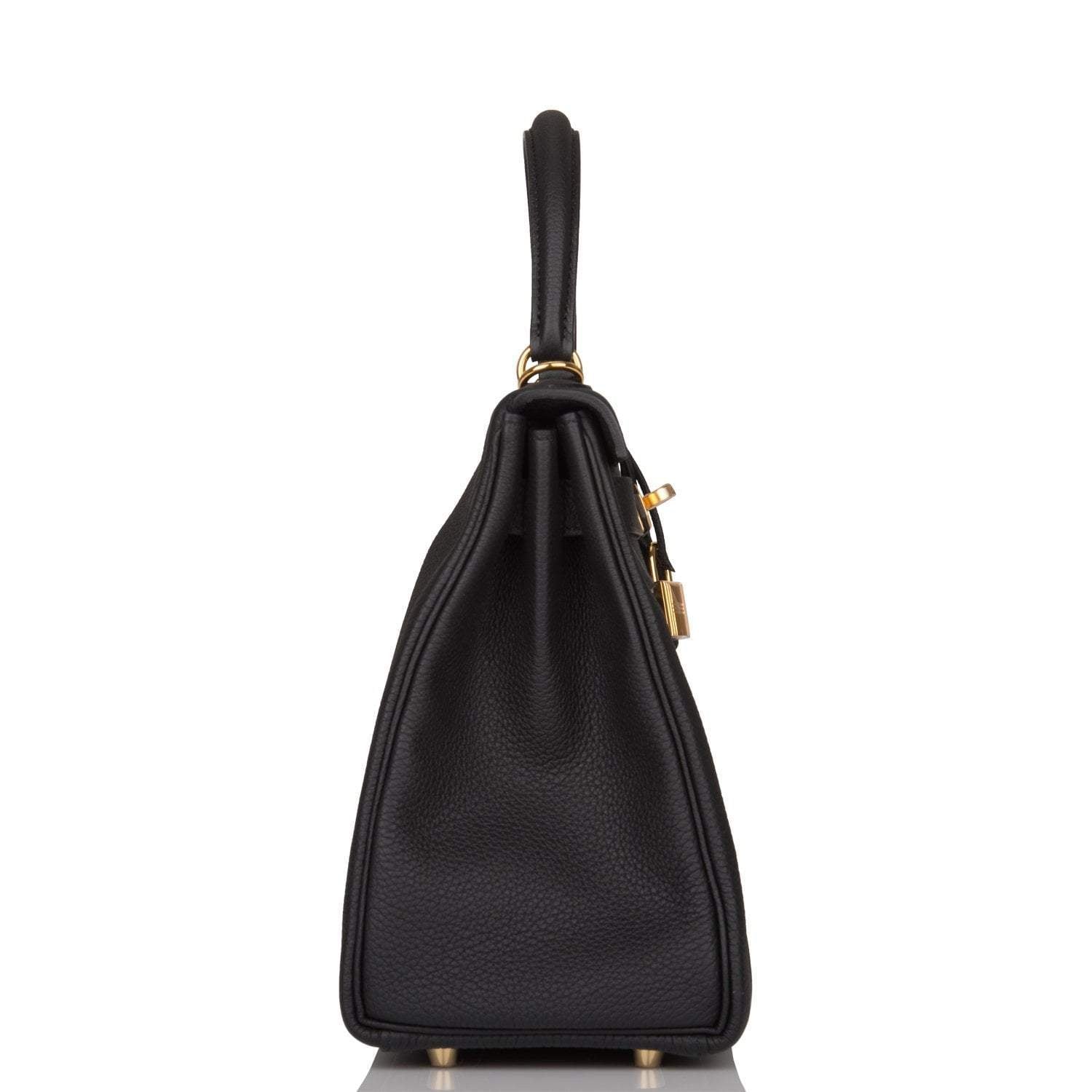 Hermes Black Togo Retourne Kelly 28cm Gold Hardware