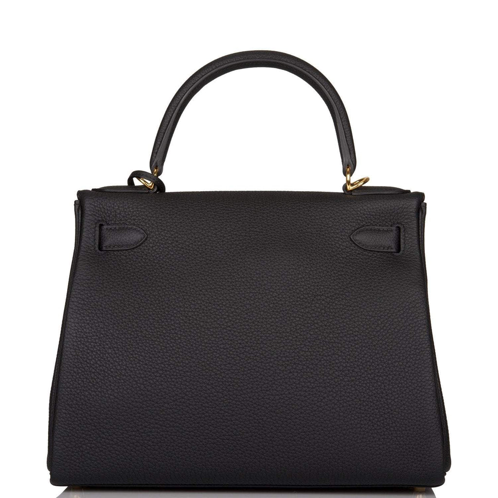 Hermes Black Togo Retourne Kelly 28cm Gold Hardware