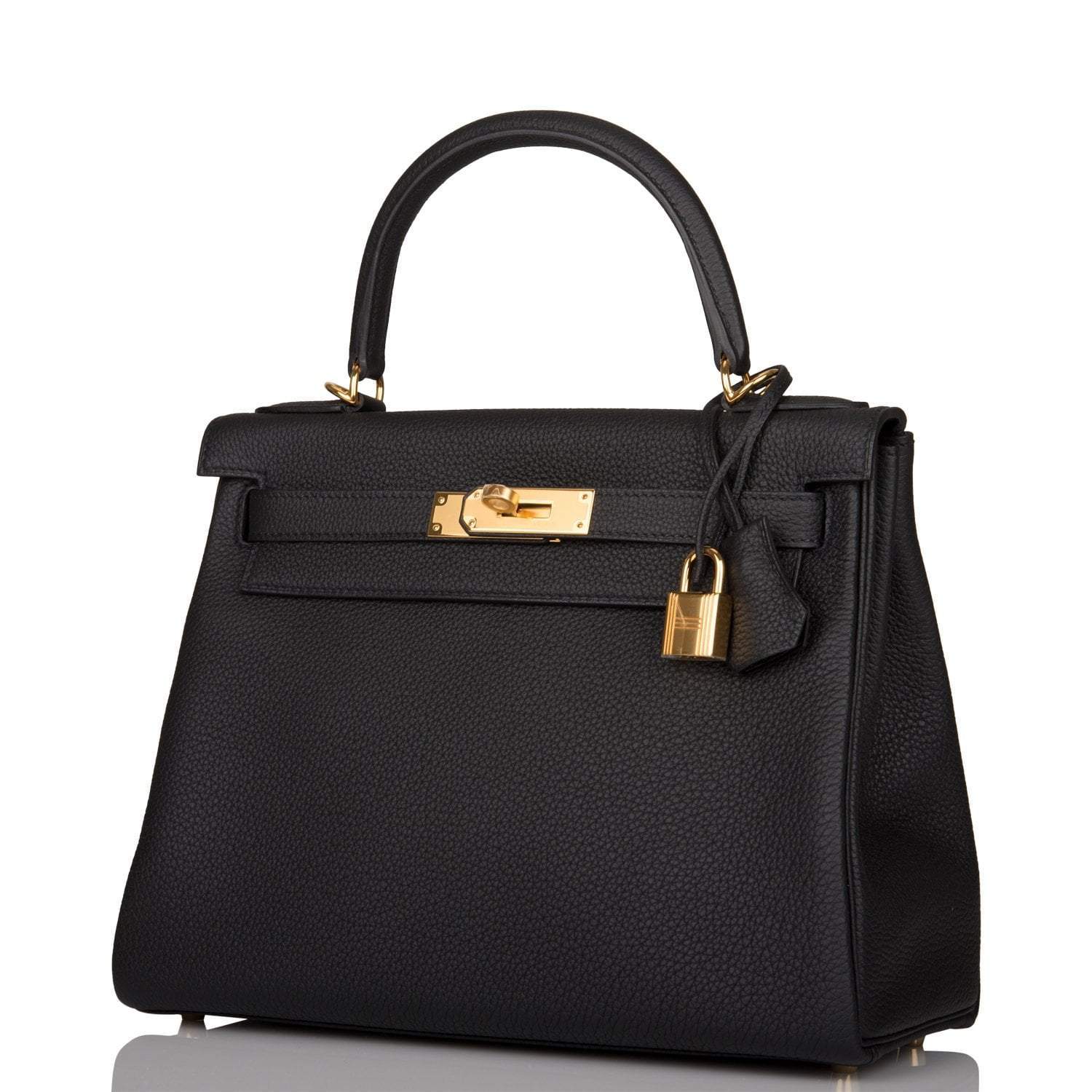 Hermes Black Togo Retourne Kelly 28cm Gold Hardware