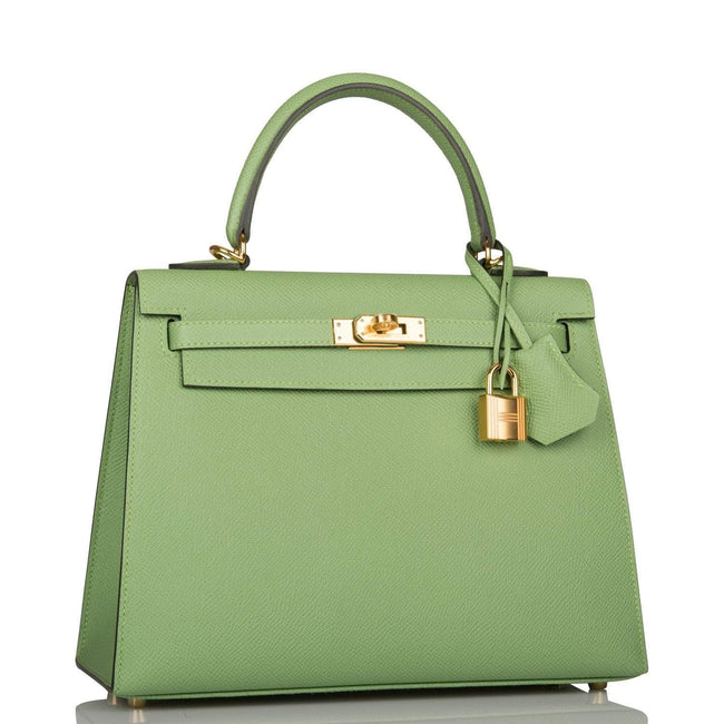 Hermes Vert Criquet Epsom Sellier Kelly 25cm Gold Hardware Main Image
