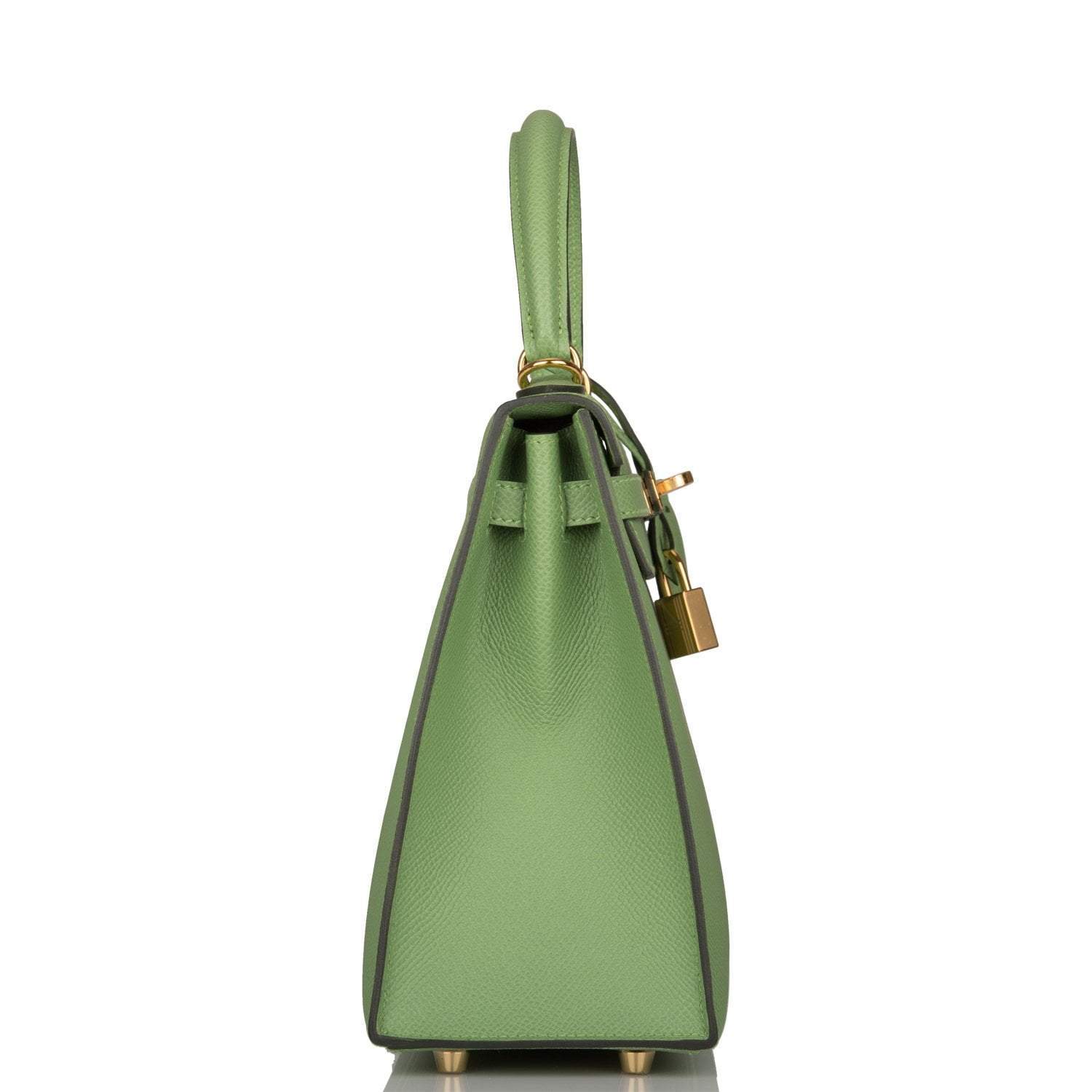 Hermes Vert Criquet Epsom Sellier Kelly 25cm Gold Hardware
