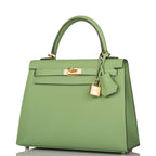 Hermes Vert Criquet Epsom Sellier Kelly 25cm Gold Hardware