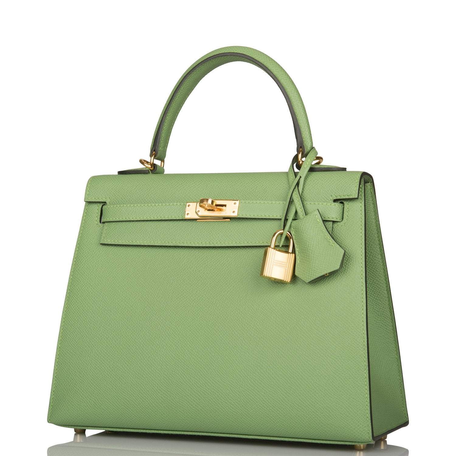 Hermes Vert Criquet Epsom Sellier Kelly 25cm Gold Hardware