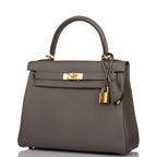 Hermes Etain Togo Retourne Kelly 25cm Gold Hardware