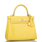 Hermes Lime Swift Retourne Kelly 25cm Gold Hardware