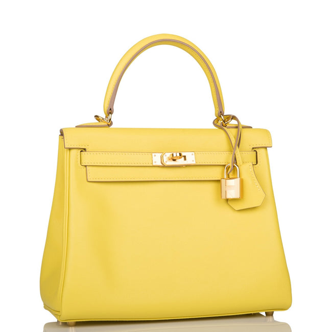 Hermes Lime Swift Retourne Kelly 25cm Gold Hardware Main Image