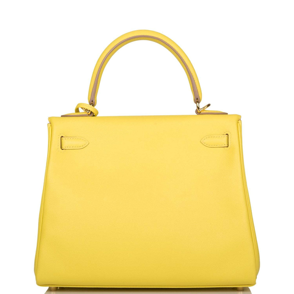 Hermes Lime Swift Retourne Kelly 25cm Gold Hardware