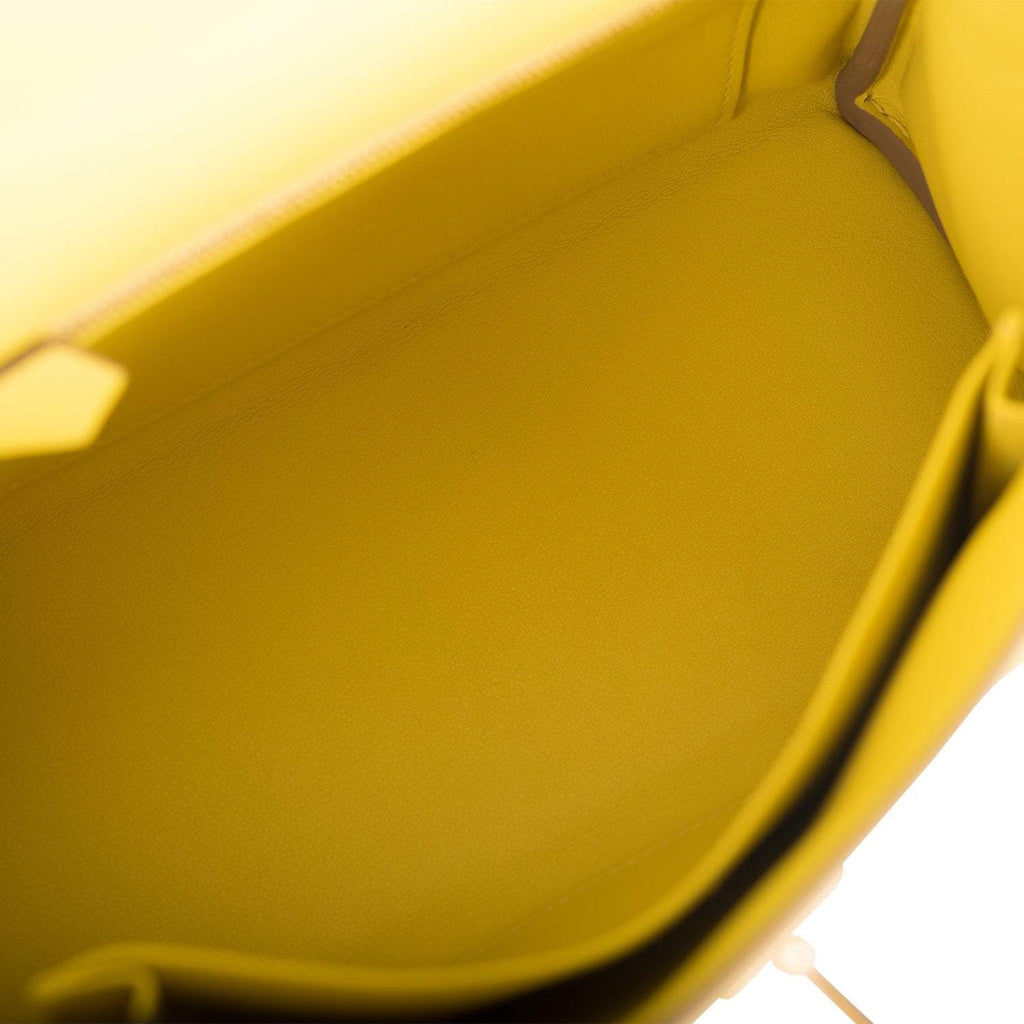 Hermes Lime Swift Retourne Kelly 25cm Gold Hardware