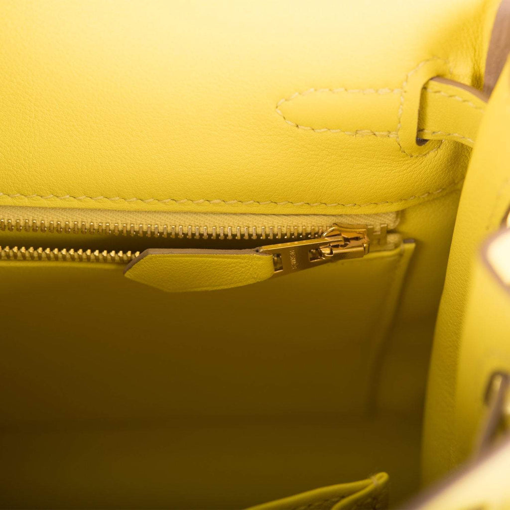 Hermes Lime Swift Retourne Kelly 25cm Gold Hardware