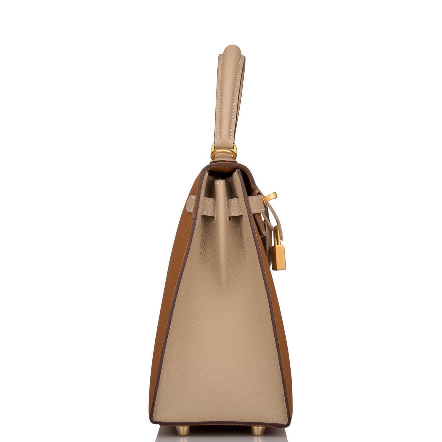 Hermes Kelly Sellier 25cm Gold and Trench Epsom  Brushed Gold Hardware