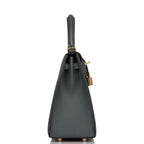 Hermes Bleu Orage Epsom Sellier Kelly 25cm Gold Hardware