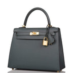 Hermes Bleu Orage Epsom Sellier Kelly 25cm Gold Hardware