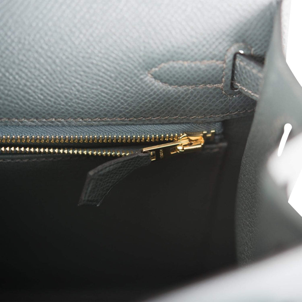 Hermes Bleu Orage Epsom Sellier Kelly 25cm Gold Hardware