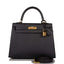 Hermes Black Epsom Sellier Kelly 25cm Gold Hardware