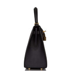 Hermes Black Epsom Sellier Kelly 25cm Gold Hardware
