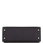 Hermes Black Epsom Sellier Kelly 25cm Gold Hardware