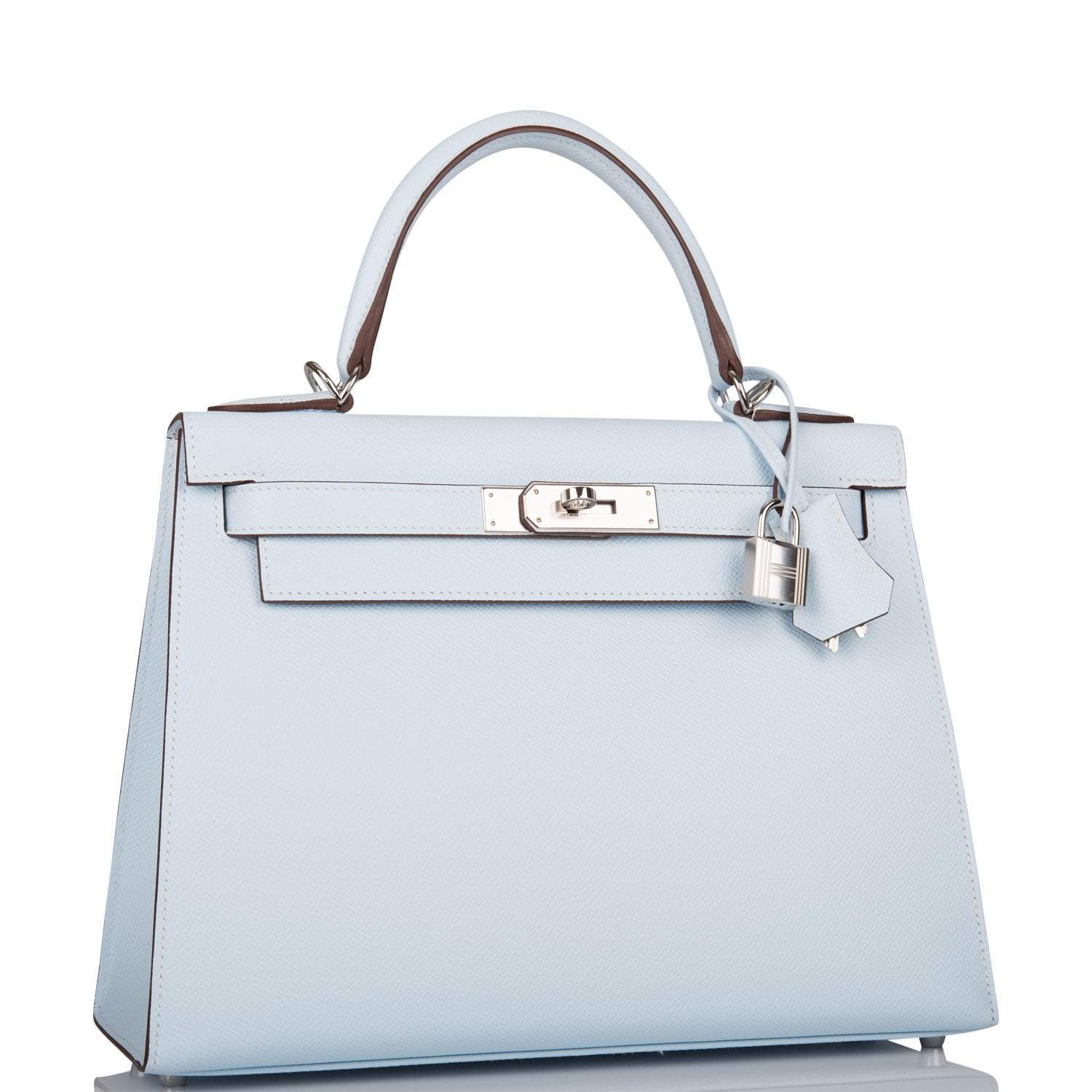 Hermes Bleu Brume Epsom Sellier Kelly 28cm Palladium Hardware