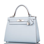 Hermes Bleu Brume Epsom Sellier Kelly 28cm Palladium Hardware