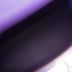 Hermes Kelly Sellier 28 Crocus and White Epsom Brushed Palladium Hardware