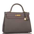 Hermes Kelly Retourne 32 Etain Togo Gold Hardware