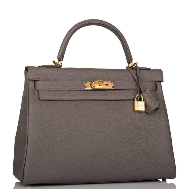 Hermes Kelly Retourne 32 Etain Togo Gold Hardware Main Image
