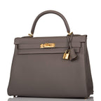 Hermes Kelly Retourne 32 Etain Togo Gold Hardware