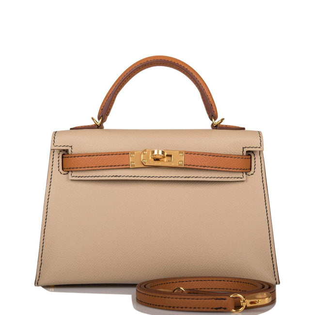 Hermes Kelly Sellier 20 Trench and Gold Epsom Gold Hardware Hover Image