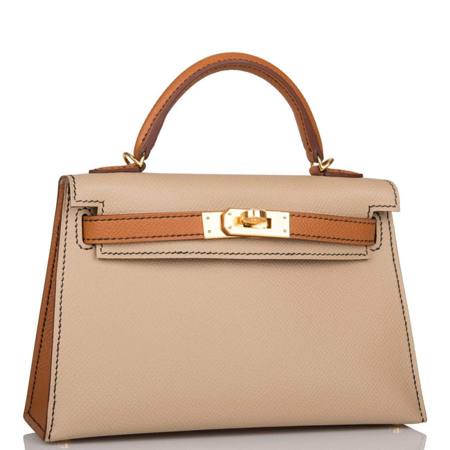Hermes Kelly Sellier 20 Trench and Gold Epsom Gold Hardware Main Image