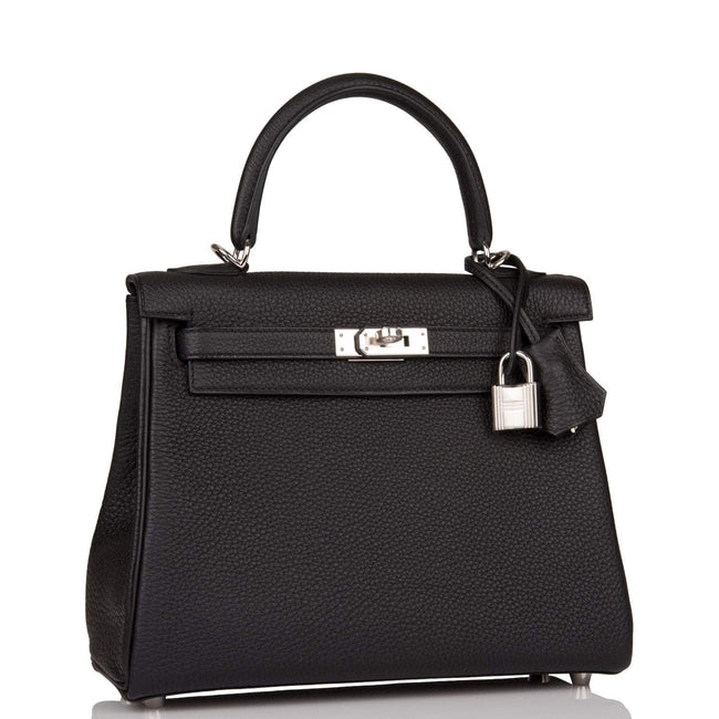 Hermes Kelly Retourne 25 Black Togo Palladium Hardware Main Image