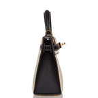 Hermes Kelly Sellier 20 Nata and Black Epsom Gold Hardware