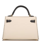Hermes Kelly Sellier 20 Nata and Black Epsom Gold Hardware