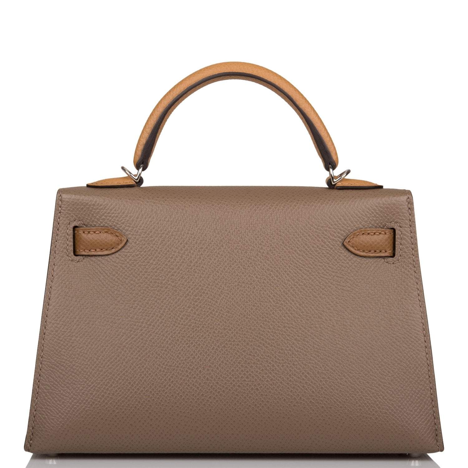 Hermes Tri-Color Kelly Sellier 20 Etoupe, Alezan and Biscuit Epsom Palladium Hardware
