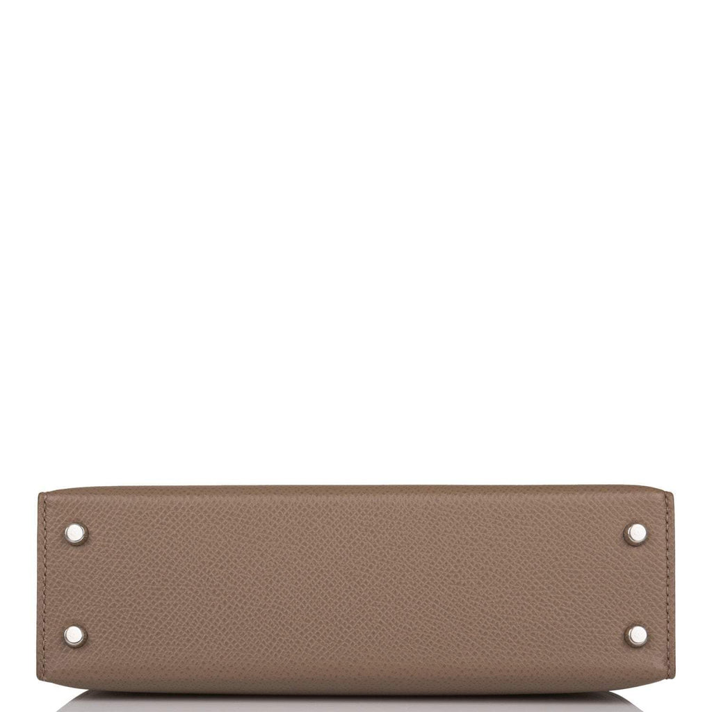 Hermes Tri-Color Kelly Sellier 20 Etoupe, Alezan and Biscuit Epsom Palladium Hardware
