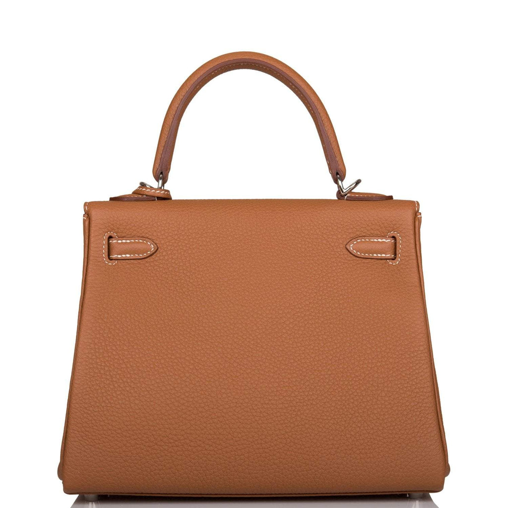 Hermes Kelly Retourne 25 Gold Togo Palladium Hardware