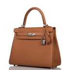 Hermes Kelly Retourne 25 Gold Togo Palladium Hardware