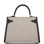 Hermes Kelly Sellier 28 Black Toile and Swift Sellier Palladium Hardware