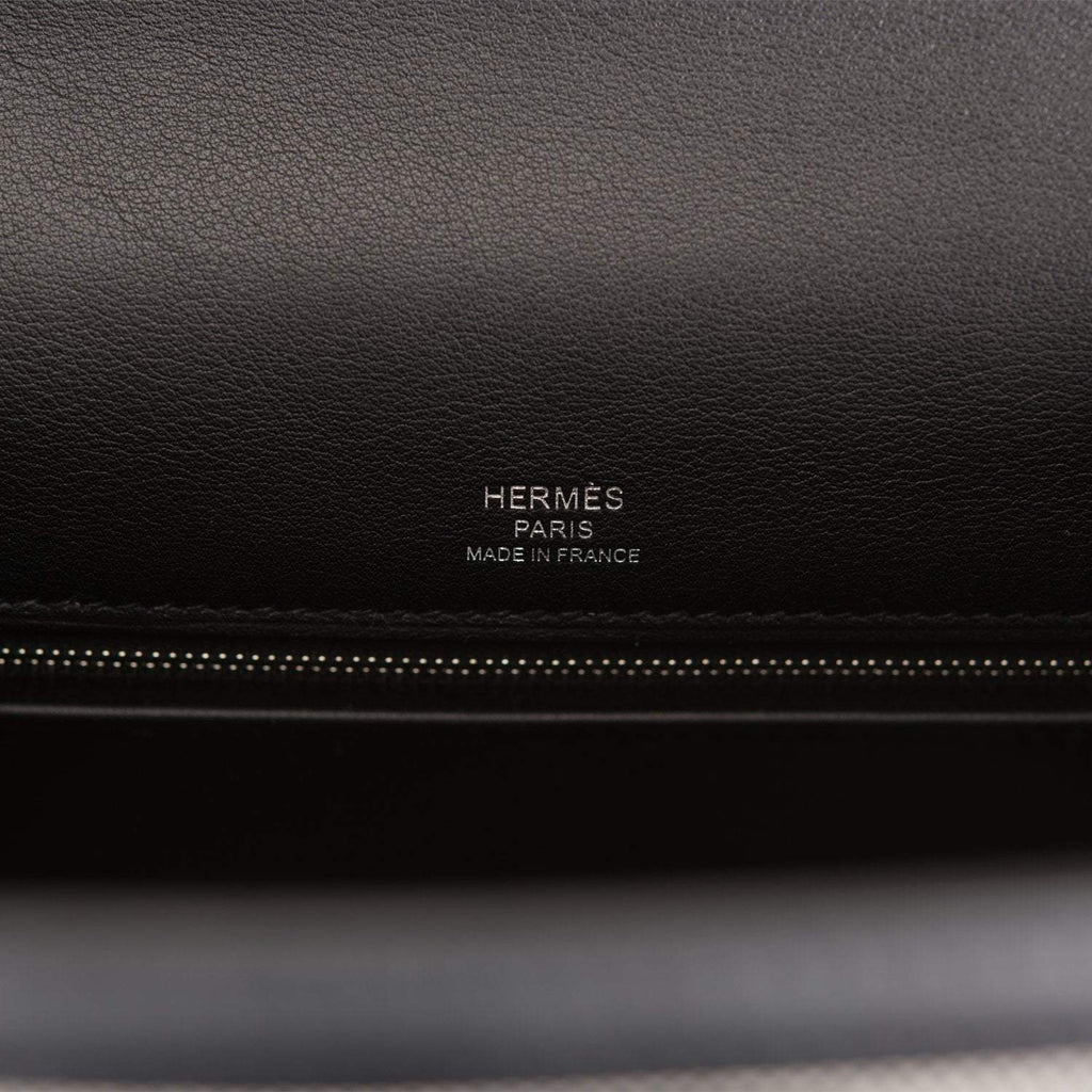 Hermes Kelly Sellier 28 Black Toile and Swift Sellier Palladium Hardware