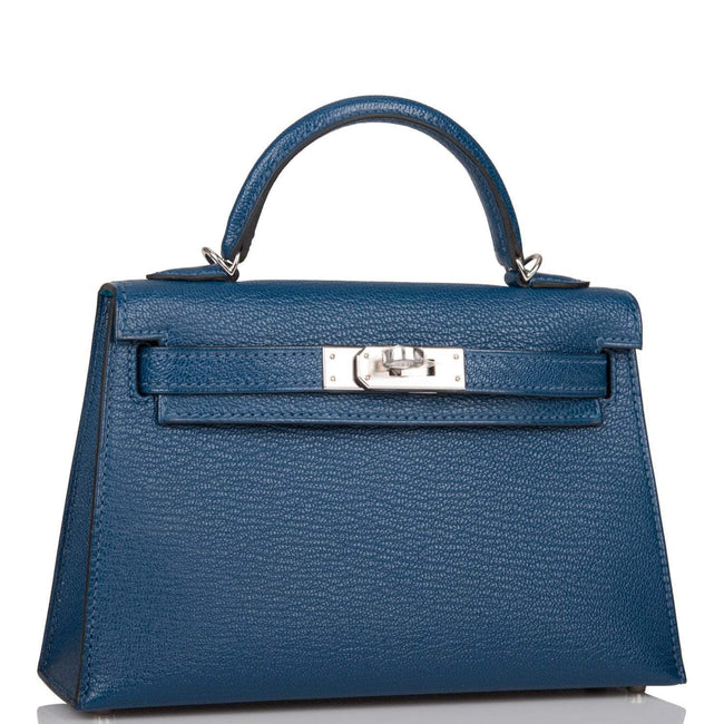 Hermes Verso Kelly Sellier 20 Deep Blue Chèvre Palladium Hardware Hover Image