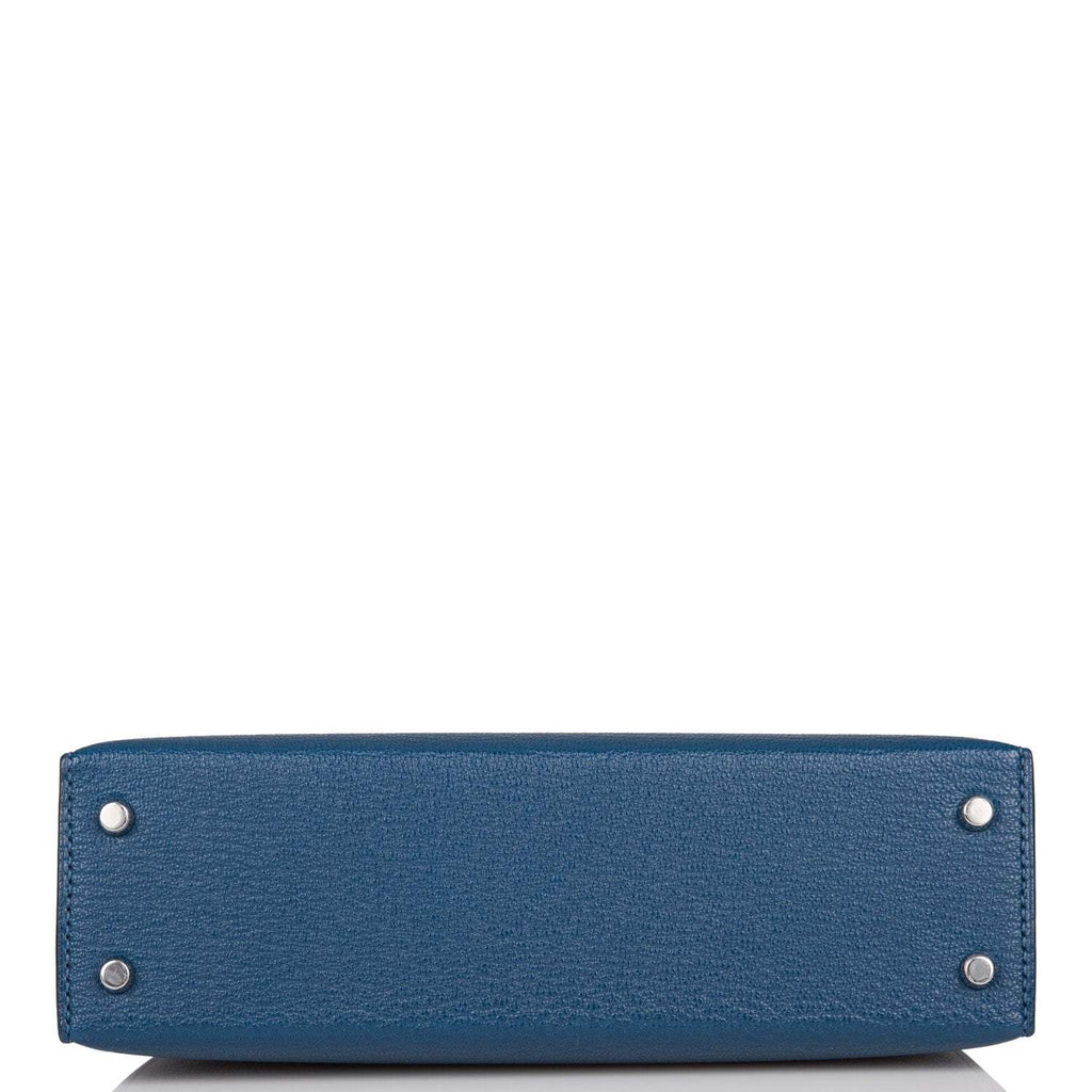 Hermes Verso Kelly Sellier 20 Deep Blue Chèvre Palladium Hardware