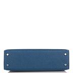Hermes Verso Kelly Sellier 20 Deep Blue Chèvre Palladium Hardware