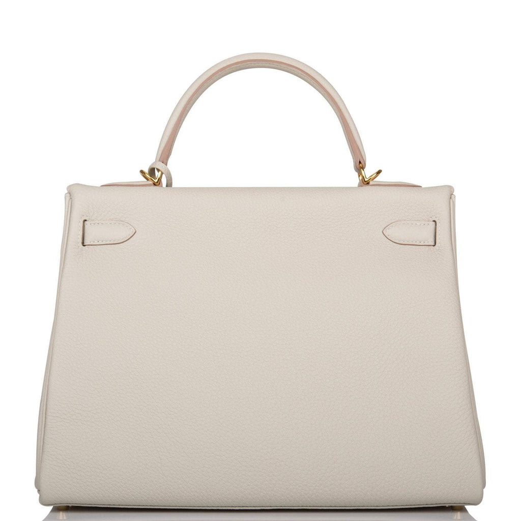 Hermes Kelly Retourne 32 Gris Perle Togo Gold Hardware