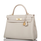 Hermes Kelly Retourne 32 Gris Perle Togo Gold Hardware