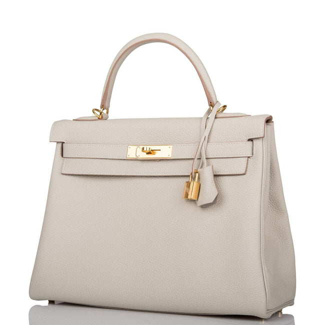 Hermes Kelly Retourne 32 Gris Perle Togo Gold Hardware Main Image