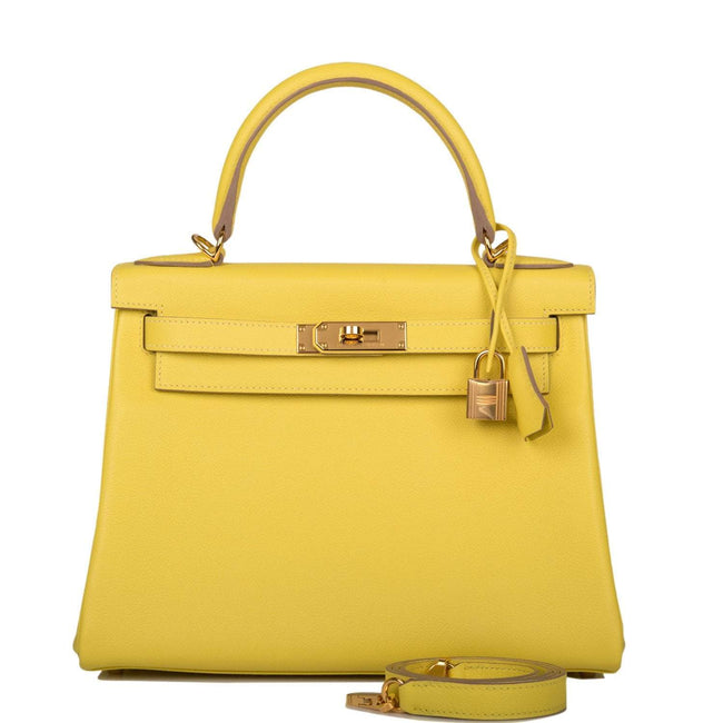 Hermes Kelly Retourne 28 Lime Evercolor Gold Hardware Hover Image