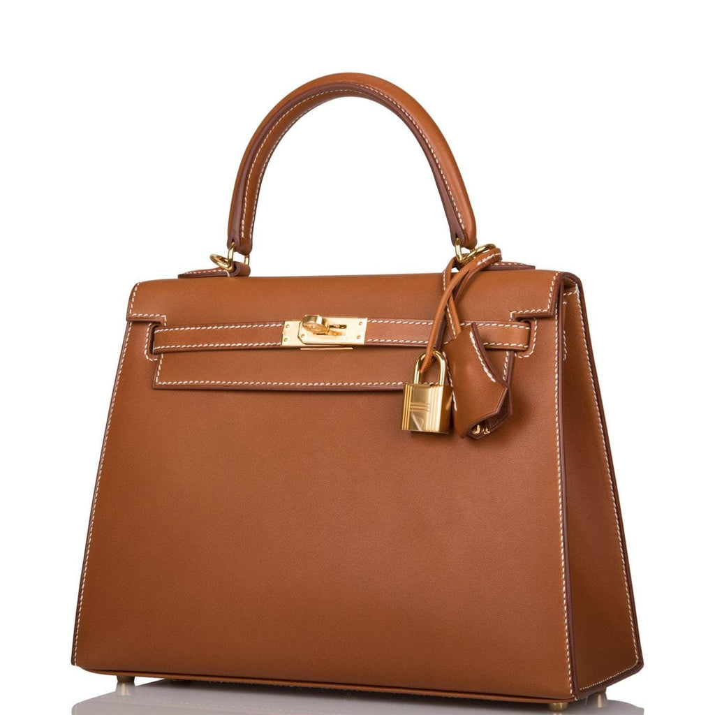 Hermes Kelly Sellier 25 Fauve Barenia Gold Hardware