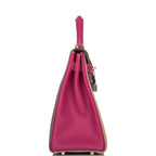 Hermes Kelly Retourne 32 Tosca, Gris Tourterelle and Etain Togo Brushed Palladium Hardware